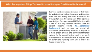 What Are Important Things You Need to know During Air Conditioner Replacement?