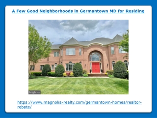 A Few Good Neighborhoods in Germantown MD for Residing