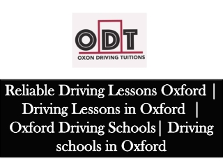 Intensive driving course oxford