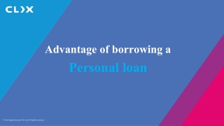 Advantage of borrowing a personal loan