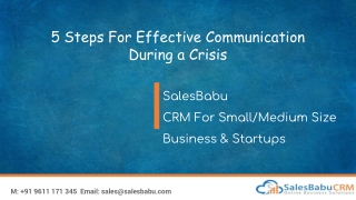 PPT - 5 Steps For Effective Communication During a Crisis