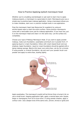 How to Practice Applying eyelash mannequin head
