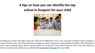 4 tips on how you can identify the top school in Gurgaon for your child