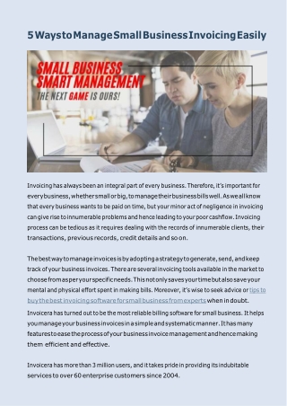 5 Ways to Manage Small Business Invoicing Easily