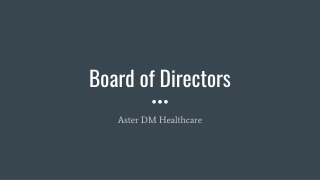 Board of Directors - Aster DM Healthcare