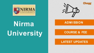 Nirma University — [NU], Ahmedabad