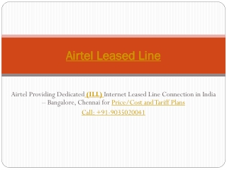 Airtel Leased Line Connection | Price/Cost & Tariff Plans