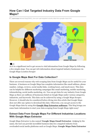 How Can I Get Targeted Industry Data From Google Maps