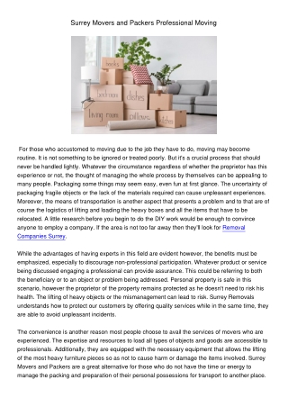 SurreyMoversandPackersProfessionalMoving