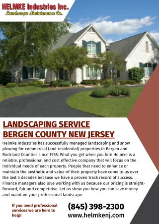 Landscaping Service Bergen County New Jersey