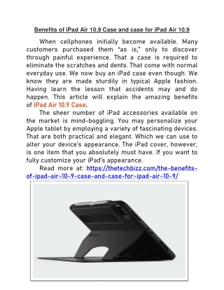 Benefits of iPad Air 10.9