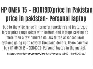 HP OMEN 15 – EK1013DXprice in Pakistan price in pakistan- Personal laptop