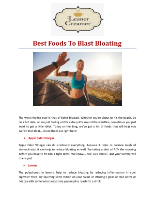 Best Foods To Blast Bloating