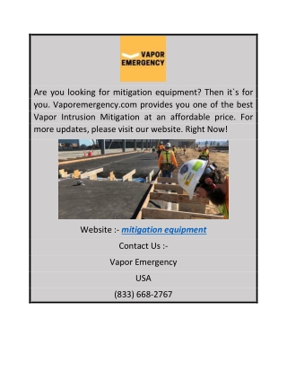 mitigation equipment  Vaporemergency