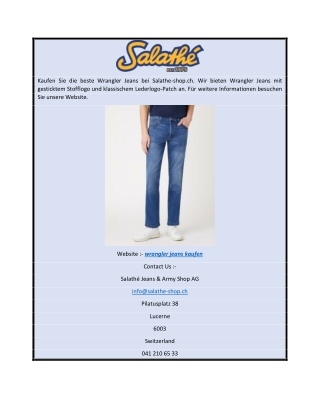 Wrangler Jeans kaufen Salathe-shop.ch