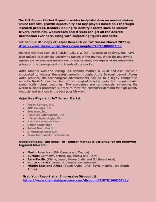 IoT Sensor Market to 2027 - Global Analysis and Forecast