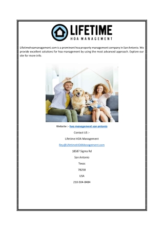 Hoa Management San Antonio Lifetimehoamanagement.com