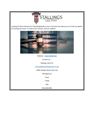 Waco Family Law  Thestallingslawfirm.com