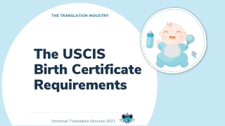 The USCIS Birth Certificate Requirements