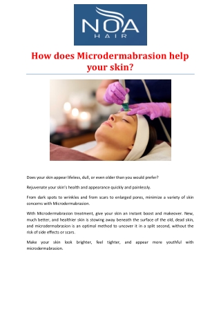 How does Microdermabrasion help your skin