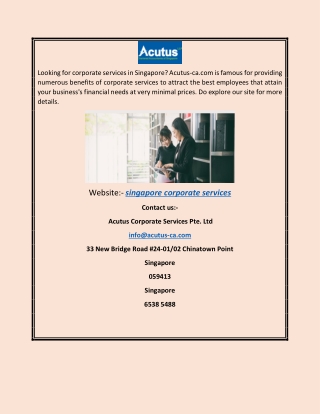 Singapore Corporate Services | Acutus-ca.com