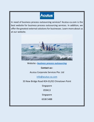Business Process Outsourcing | Acutus-ca.com