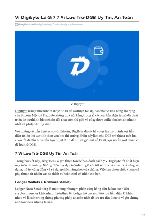 Ví Digibyte Là Gì 7 Ví Lưu Trữ DGB Uy Tín An Toàn