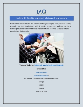 Indoor Air Quality in Airport Malaysia | Iaqmy.com