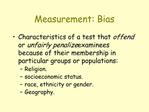 Measurement: Bias