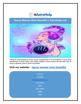 Taurus Woman Most Beautiful | Eastrohelp.com