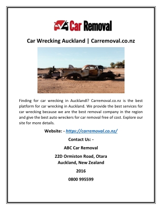 car wrecking aucklandCar Wrecking Auckland | Carremoval.co.nz