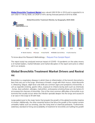 Bronchitis Treatment Market was valued US