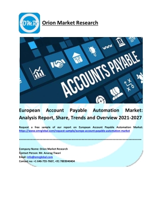 European Account Payable Automation Market Size, Share and Forecast 2021-2027