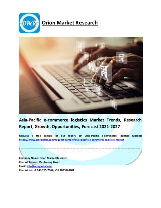 Asia-Pacific e-commerce logistics Market Analysis and Report 2021-2027