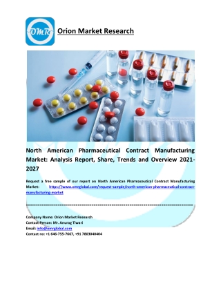 North American Pharmaceutical Contract Manufacturing Market Forecast 2021-2027