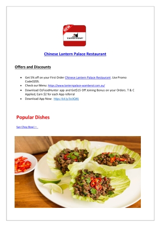 10% off - Lantern Palace Chinese Wamberal Restaurant, NSW
