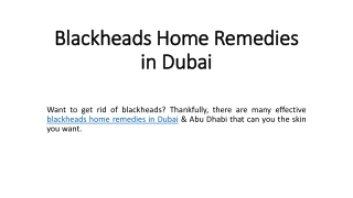 Blackheads Home Remedies in Dubai