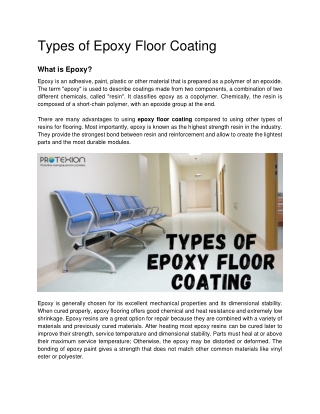 Types of Epoxy Floor Coating