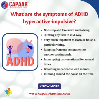 Symptoms of ADHD - ADHD Centres Near Me in Bangalore - CAPAAR