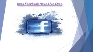 Does Facebook Have Live Chat