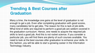 Trending and Best Courses after Graduation - Texceed