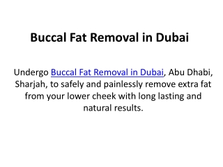 Buccal Fat Removal in Dubai