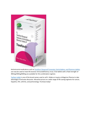 HIV medicines