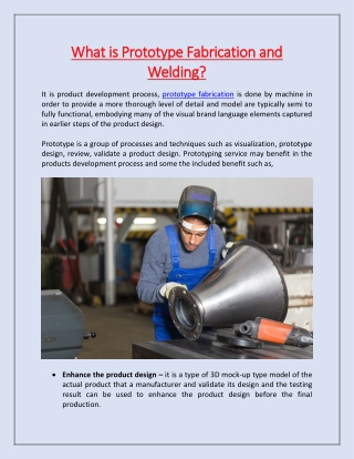What is Prototype Fabrication and Welding?