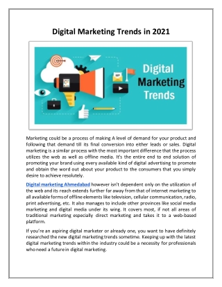 Digital Marketing Trends in 2021