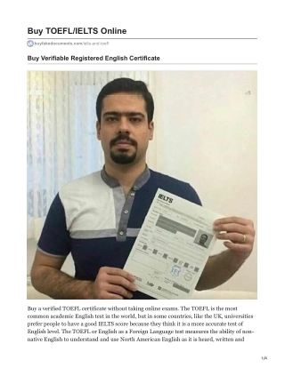 Buy TOEFL-IELTS Certificate