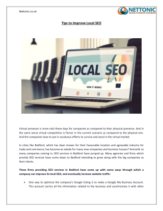 Tips to Improve Local SEO