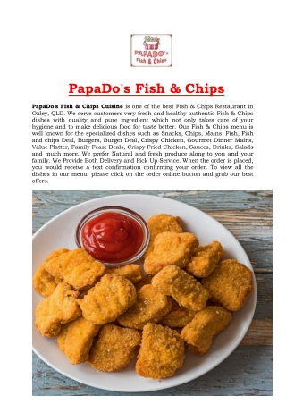 5% - PapaDo's Fish & Chips Burger Restaurant Oxley, QLD