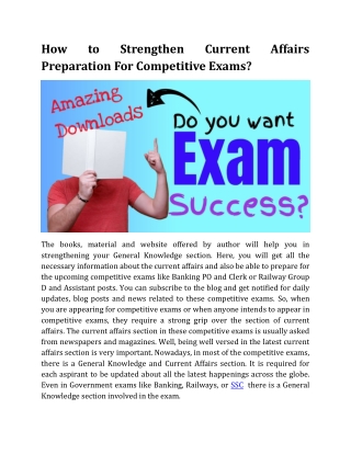 How to Strengthen Current Affairs Preparation For Competitive Exams