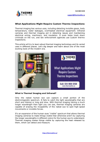 What Applications Might Require Custom Thermo Inspections